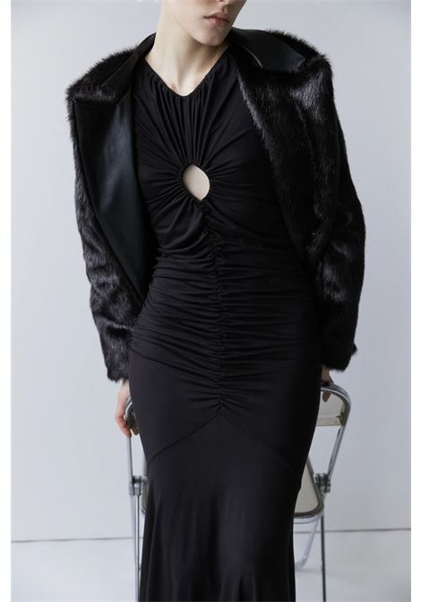 Long Mermaid Dress with All-Over Ruching in Stretch Viscose - Weili Zheng WEILI ZHENG |  | F25DL09B204